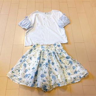 ポンポネット(pom ponette)のポンポネット　カットソー+ショートフレアパンツ(Tシャツ/カットソー)