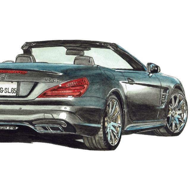 GC-779 AMG SL65限定版画 直筆サイン額装●作家 平右ヱ門版画