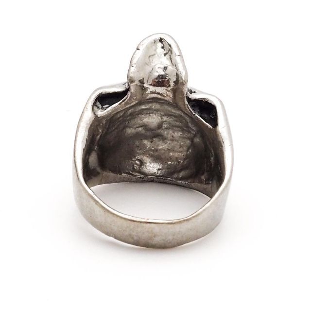 《一点物》スカル アンティーク リング シルバー フルフェイス  ドクロ 18号 メンズのアクセサリー(リング(指輪))の商品写真