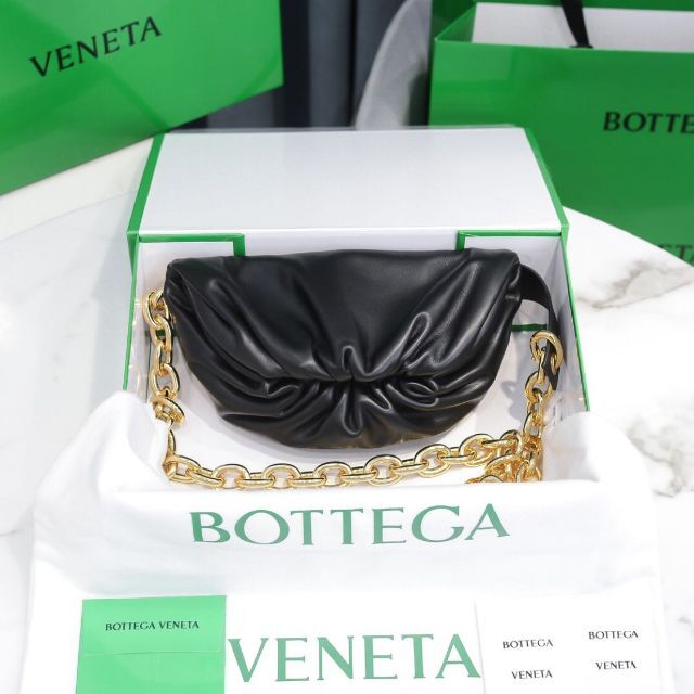 【上品】 ‼︎ 極美品  - Veneta Bottega Bottega ブラック チェーンポーチミニ Veneta ショルダーバッグ
