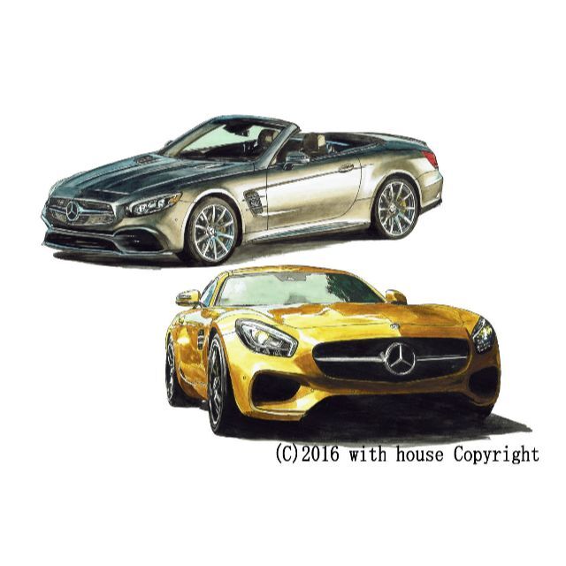 GC-780ベンツSL/AMG SL65限定版画 直筆サイン額装●作家 平右ヱ門