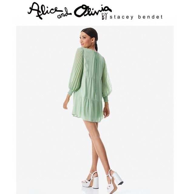 Alice+Olivia(アリスアンドオリビア)の❤️ ★Alice olive 22新作新品  グリーンワンピース　オシャレ レディースのワンピース(ひざ丈ワンピース)の商品写真