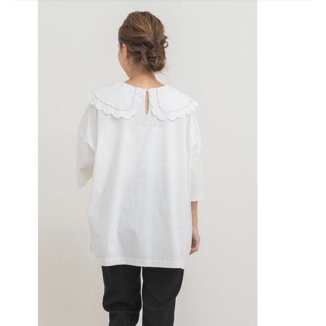 yori スカラップカラーカットソー  ホワイト メンズのトップス(Tシャツ/カットソー(半袖/袖なし))の商品写真
