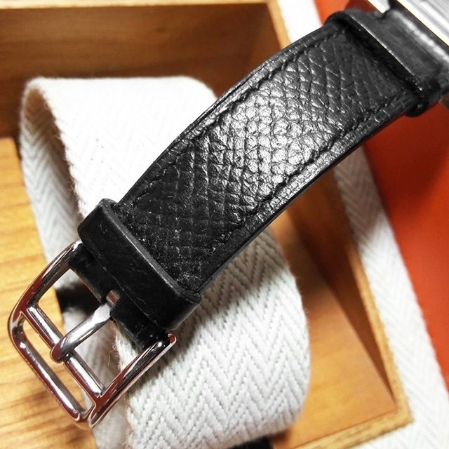 美品 HERMES✨エルメス Hウォッチ HH1.210 ブラック レザーベルト