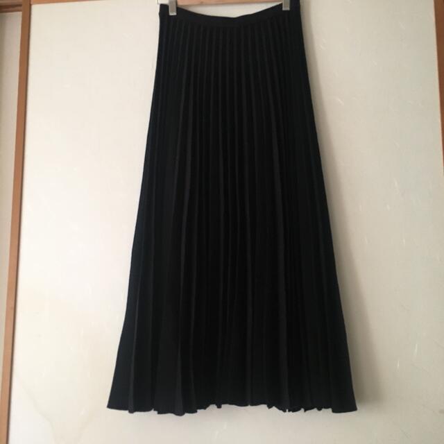 Drawer(ドゥロワー)の【最終価格】Drawer  ニットスカート　BLACK レディースのスカート(ロングスカート)の商品写真