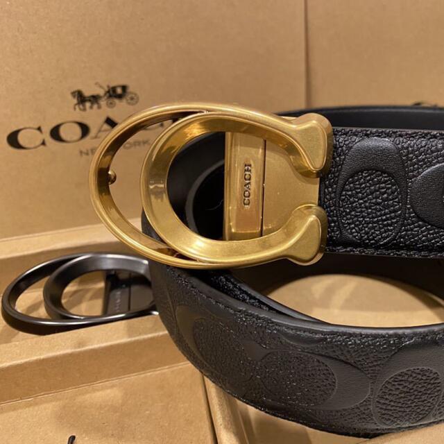 COACH(コーチ)のコーチ　新品リバーシブル シグネチャー レザーベルト フリーサイズ バックル回転 メンズのファッション小物(ベルト)の商品写真