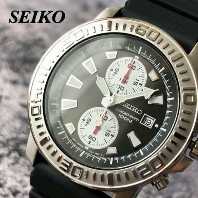 【新品】SEIKO セイコー クロノグラフ クォーツ ダイバー メンズ腕時計