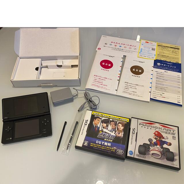 ニンテンドーDS(ニンテンドーDS)のニンテンドーDS マリカー、逆転裁判　保証書付き エンタメ/ホビーのゲームソフト/ゲーム機本体(家庭用ゲーム機本体)の商品写真