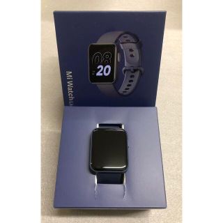 【新古品／美品】スマートウォッチ Mi Watch Lite ブルー 着信通知 (腕時計(デジタル))