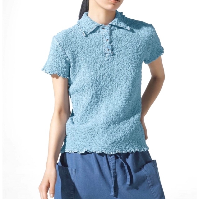 ME ISSEY MIYAKE カリフラワープリーツ トップス ポロシャツ-