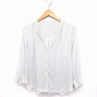ノーリーズ Nolley's ストライプシャツ ブラウス 長袖 オープンネック