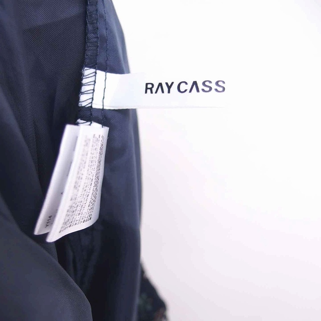 RayCassin(レイカズン)のレイカズン フレア スカート ロング 花柄 ウエストゴム 薄手 F ネイビー レディースのスカート(ロングスカート)の商品写真