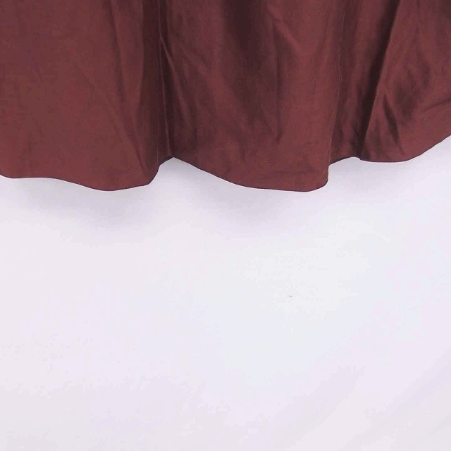 DRESSTERIOR(ドレステリア)のドレステリア ギャザー スカート ミモレ丈 ロング ウエストゴム リネン混 赤茶 レディースのスカート(ロングスカート)の商品写真