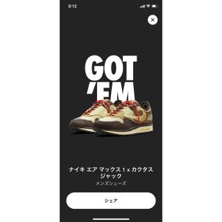 ナイキ(NIKE)のTravis Scott × Nike Air Max 1  29cm US11(スニーカー)