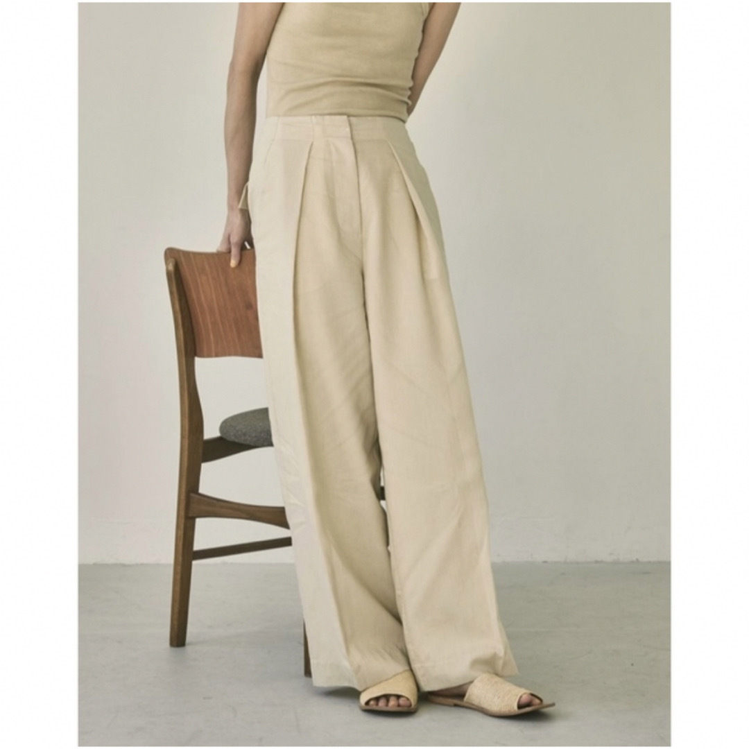 【新品 タグ・値札付】Linen Tuck Trousers TODAYFUL