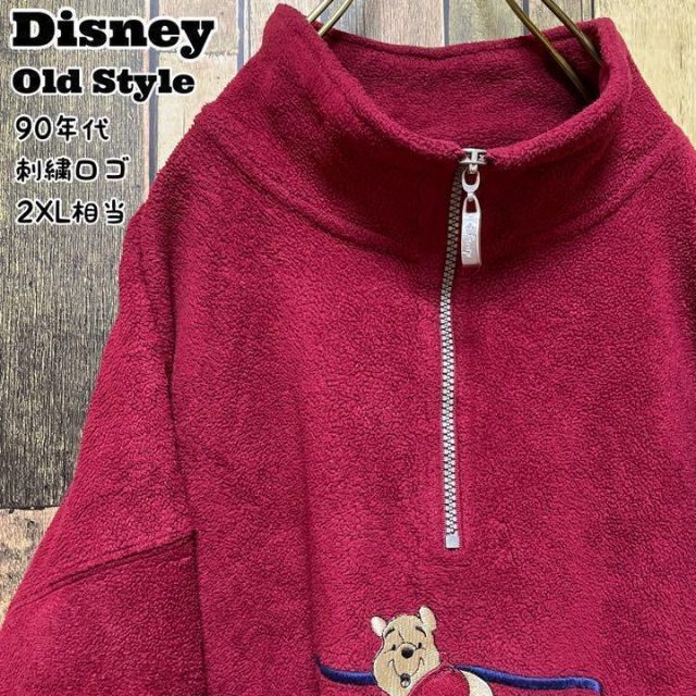Disney - 《90年代当時物》Disney ディズニー 赤☆フリース 2XL 刺繍の通販 by Chouette.@【フォロー割❗️】shop｜ ディズニーならラクマ