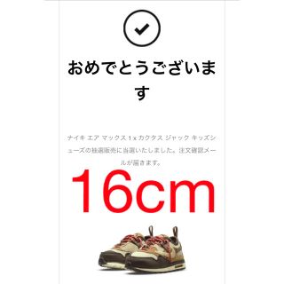 ナイキ(NIKE)のトラヴィス travis TD airmax1 カクタス ブラウン 16cm(スニーカー)