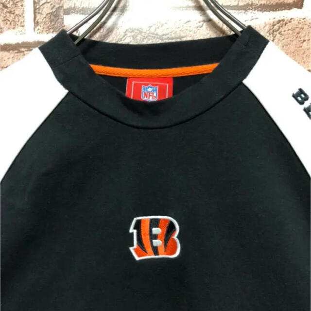 超希少 NFL シンシナティ・ベンガルズ 2カラー ロゴ刺繍 半袖 Tシャツ 3