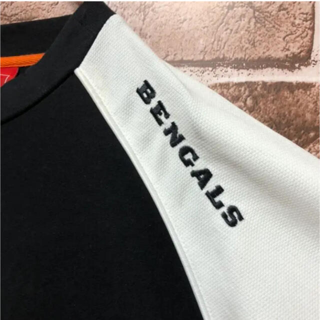 超希少 NFL シンシナティ・ベンガルズ 2カラー ロゴ刺繍 半袖 Tシャツ 5