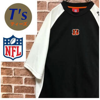 超希少 NFL シンシナティ・ベンガルズ 2カラー ロゴ刺繍 半袖 Tシャツ