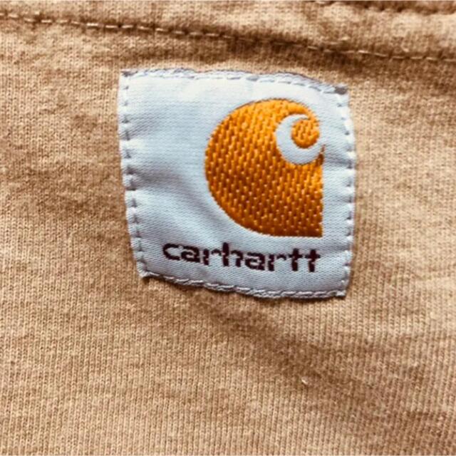 carhartt(カーハート)の希少 カーハート ワンポイントロゴタグ ヘンリーネック半袖 Tシャツヴィンテージ メンズのトップス(Tシャツ/カットソー(半袖/袖なし))の商品写真