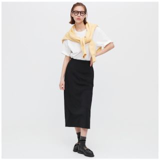 ユニクロ(UNIQLO)のストレッチダブルフェイスナロースカート（丈標準80～84cm）(ロングスカート)