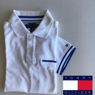 トミーヒルフィガー(TOMMY HILFIGER)のトミーヒルフィガー  メンズ　白　ポロシャツ　Ｍ(ポロシャツ)