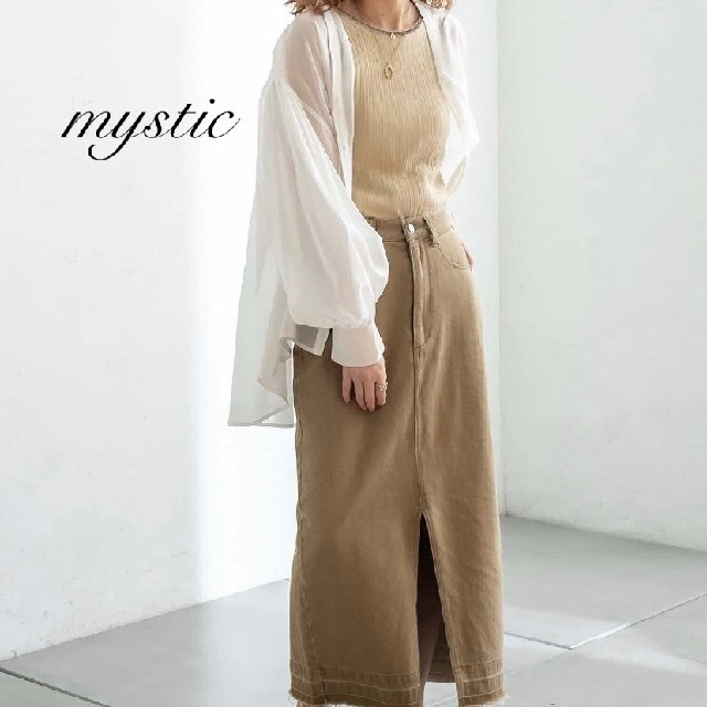 mystic(ミスティック)の新品 mystic シアーシャツ オフホワイト レディースのトップス(シャツ/ブラウス(長袖/七分))の商品写真