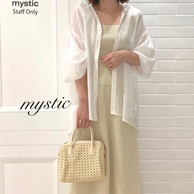 mystic(ミスティック)の新品 mystic シアーシャツ オフホワイト レディースのトップス(シャツ/ブラウス(長袖/七分))の商品写真