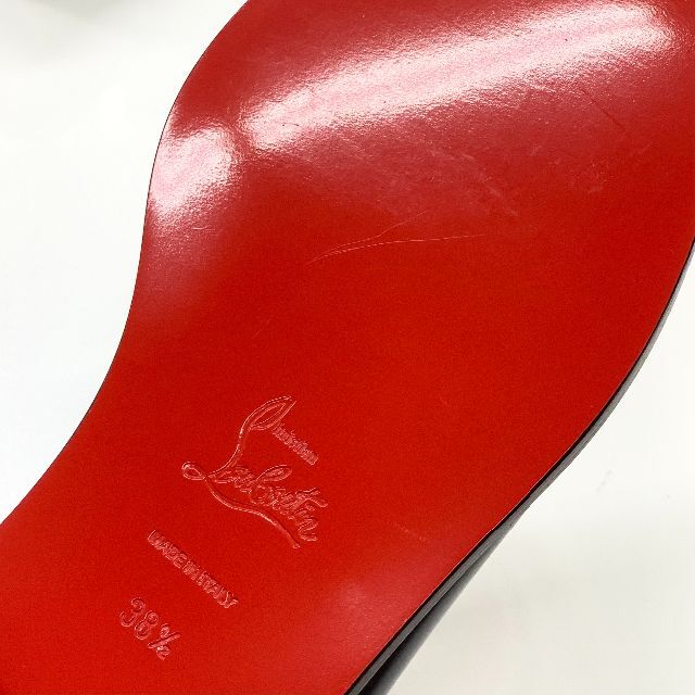 Christian Louboutin(クリスチャンルブタン)の4228 未使用 クリスチャンルブタン レザー ステッチ ローファー ブラック レディースの靴/シューズ(ローファー/革靴)の商品写真