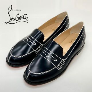 クリスチャンルブタン(Christian Louboutin)の4228 未使用 クリスチャンルブタン レザー ステッチ ローファー ブラック(ローファー/革靴)