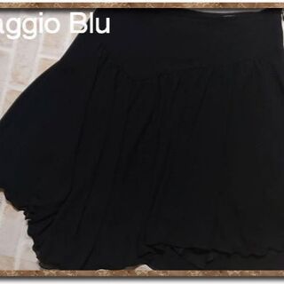 ビアッジョブルー(VIAGGIO BLU)のビアッジョブルー　シフォンスカート　黒(ミニスカート)