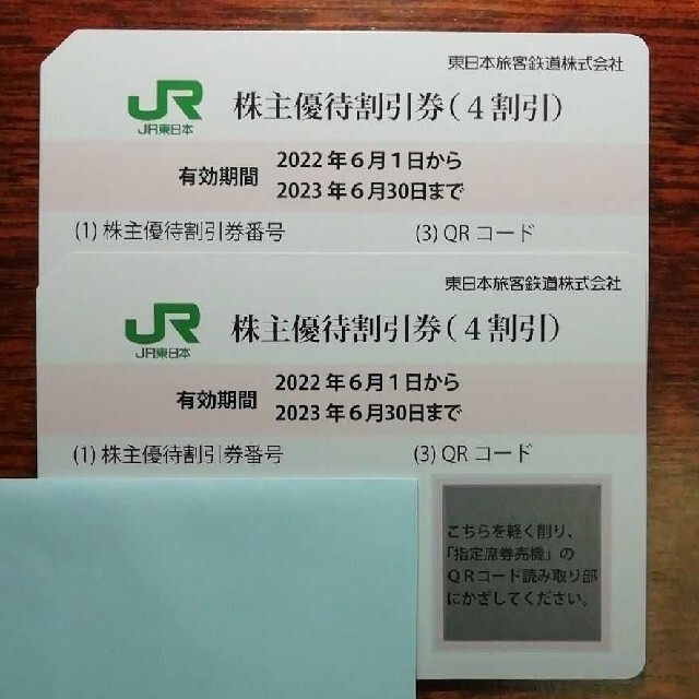 JR東日本株主優待割引券2枚、株主サービス券