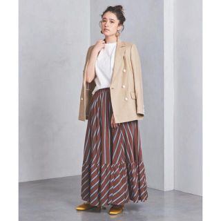 ユナイテッドアローズ(UNITED ARROWS)のUWCS ストライプ ティアード マキシスカート(ロングスカート)