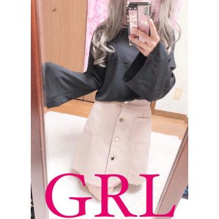 グレイル(GRL)の4726.GRL 胸元レースアップ シフォン 長袖ブラウス(シャツ/ブラウス(長袖/七分))