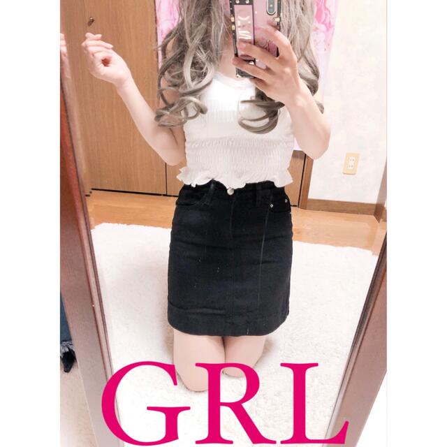 GRL(グレイル)の4738.GRL ストレッチ ハイウエスト デニム ミニスカート レディースのスカート(ミニスカート)の商品写真