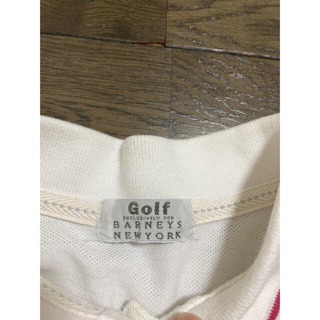 BARNEYS NEW YORK(バーニーズニューヨーク)の最終セールBARNEYS NEWYORK・Golf★おしゃれ！白の半袖ポロシャツ スポーツ/アウトドアのゴルフ(ウエア)の商品写真