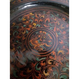時代物 中国古美術 古玩 中国南方系 東南アジア系 伝世 蒟醬(きんま) 盆