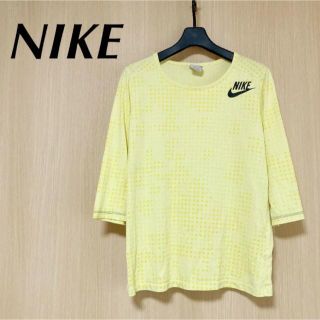 ナイキ(NIKE)のNIKE ナイキ レディース L 七分袖 Tシャツ トップス 黄色 ドット柄(Tシャツ(長袖/七分))