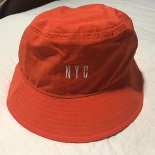 バケットハット 帽子 NYC オレンジ　帽子(登山用品)