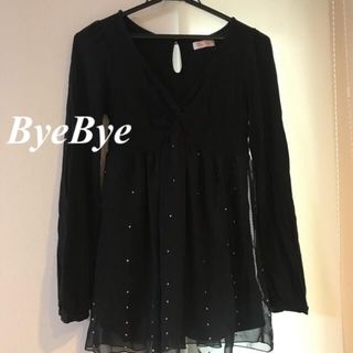 バイバイ(ByeBye)の。バイバイ Bye Bye スタッズ チュニック トップス カットソー シフォン(カットソー(長袖/七分))