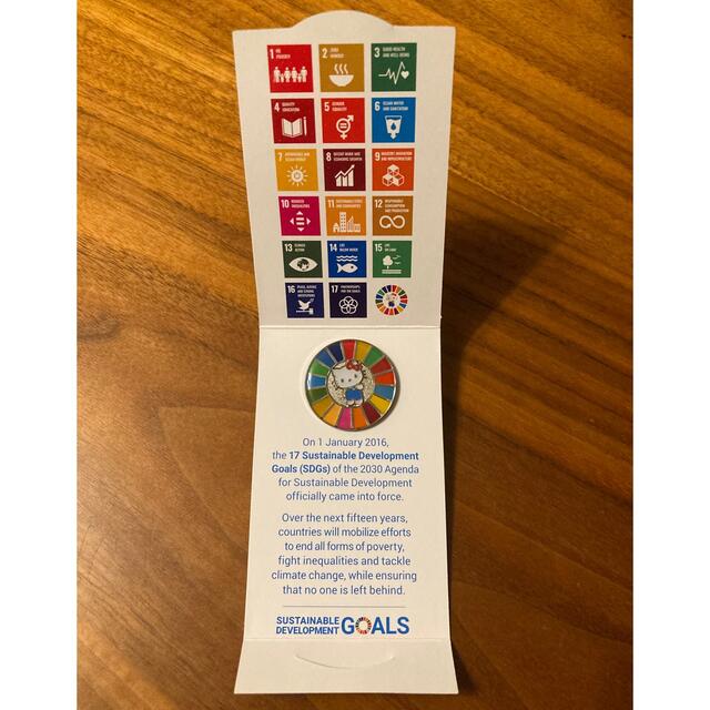 サンリオ(サンリオ)のハローキティ　SDGs　国連公式ラペルピン　バッジ レディースのアクセサリー(ブローチ/コサージュ)の商品写真