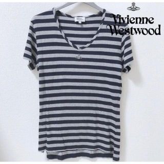 ヴィヴィアンウエストウッド(Vivienne Westwood)のボーダーTシャツ オーブ刺繍 Ｖネック viviennewestwood MAN(Tシャツ/カットソー(七分/長袖))