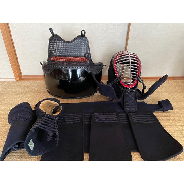 注目商品剣道具セット 面、垂、甲手は3㎜ミシン刺明倫製 胴は竹胴43