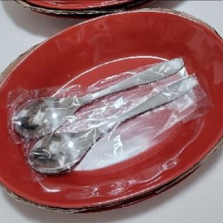 タチキチ(たち吉)の新品☆あいあいカレー皿 ２枚 紅色 楕円皿(食器)