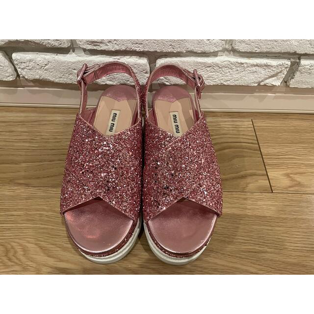 miumiu グリッターサンダル　36サイズ