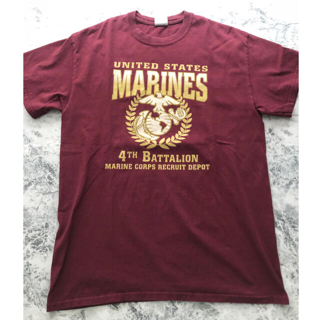 古着 ギルダンTシャツ MARINES  バックプリント メンズM メンズのトップス(Tシャツ/カットソー(半袖/袖なし))の商品写真