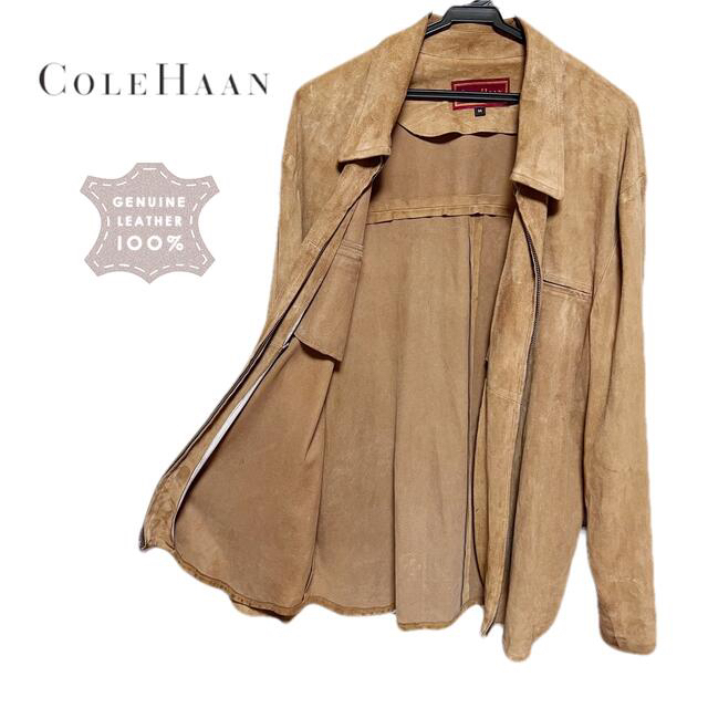 Cole Haan(コールハーン)の希少★Cole Haan 本革100% スエードジャケット USA製 ベージュ メンズのジャケット/アウター(レザージャケット)の商品写真