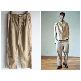 コモリ(COMOLI)の美品 RAKINES Metis twill 1tuck pants サイズ3(スラックス)