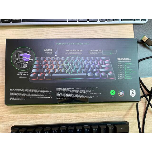 Razer(レイザー)のRazer HUNTSMAN MINI US 配列 紫軸 スマホ/家電/カメラのPC/タブレット(PC周辺機器)の商品写真